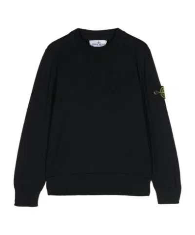 Stone Island Crew Neck Sweater In Black