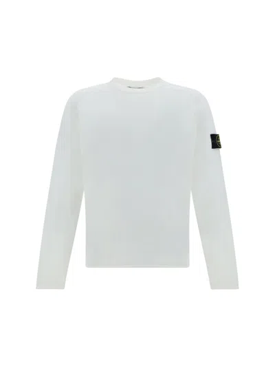 Stone Island Crew-neck Sweater In Bianco