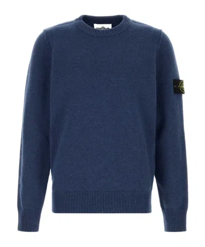 STONE ISLAND STONE ISLAND LOGO PATCH KNITTED CREWNECK JUMPER