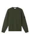 Stone Island Knit Crewneck Sweater In Full Rib Rws Wool Clothing In Green