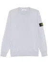 Stone Island Lightweight Wool Crew Neck Sweater With Raglan Sleeves Clothing In Gray