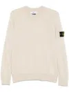 Stone Island Wool Blend Sweatshirt With Iconic Logo Patch And Timeless Design In Neutral