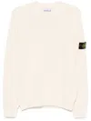 Stone Island Beige Long-sleeved Sweater With Distinctive Logo Patch In Neutrals