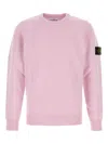Stone Island Lambswool Crewneck Jumper Raised Seams In Pink
