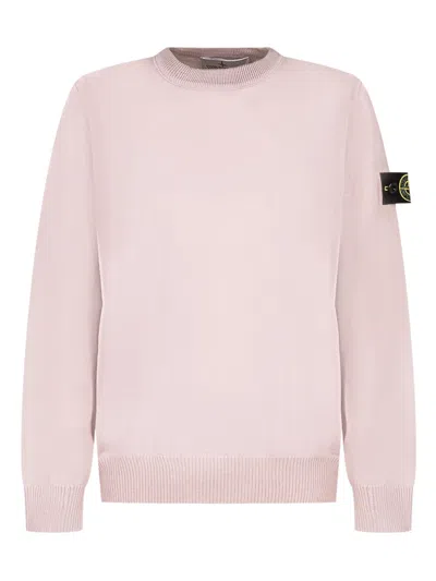 Stone Island Kids' Crew-neck Sweater In Pink