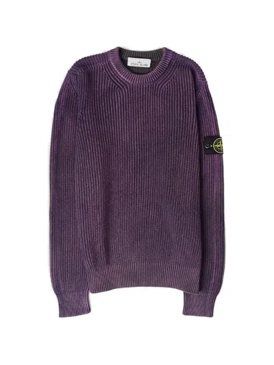 Stone Island Crew-neck Sweater In Purple