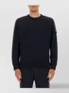 Stone Island Lightweight Wool Crew Neck Sweater With Raglan Sleeves