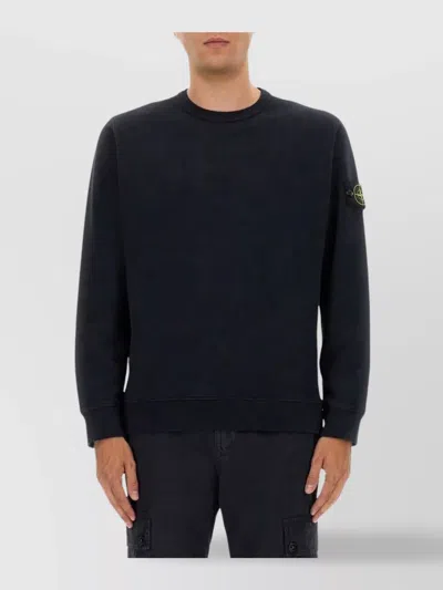 STONE ISLAND CREW NECK SWEATER RIBBED CUFFS
