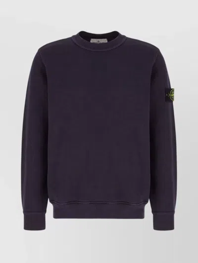 Stone Island Crew-neck Long-sleeve Sweatshirt In Blue
