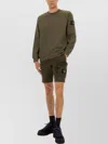 Stone Island Crew Neck Sweater Ribbed Cuffs In Green
