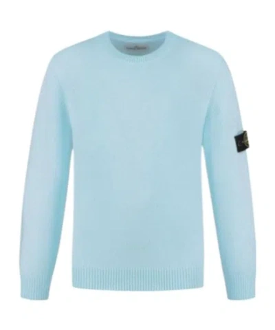 Stone Island Crew Neck Sweater In Sky Blue