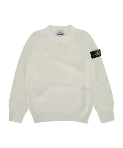 Stone Island Crew Neck Sweater In White