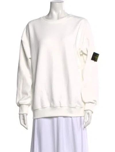 Pre-owned Stone Island Crew Neck Sweater In White