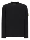 Stone Island Crew Neck Sweater With Brushed Texture. In Black