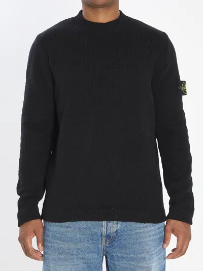STONE ISLAND CREW NECK SWEATER WITH BRUSHED TEXTURE
