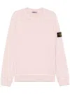 Stone Island Garment Dyed Crewneck In Pink