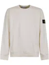 Stone Island Crew Neck Sweater With Distinct Logo Patch In Brown