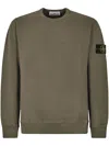 Stone Island Minimalist Organic Cotton Sweatshirt With Logo Patch In Animal Print