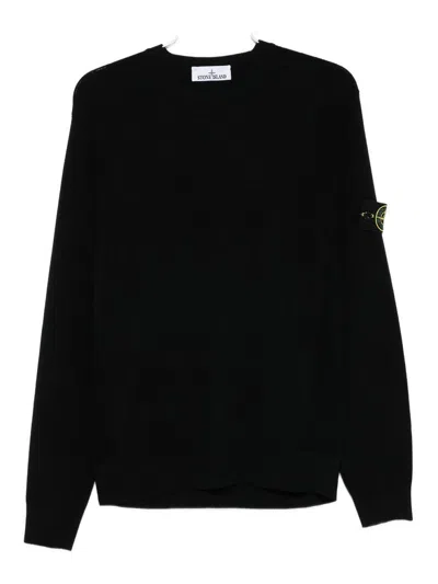 STONE ISLAND CREW NECK SWEATER WITH LOGO PATCH