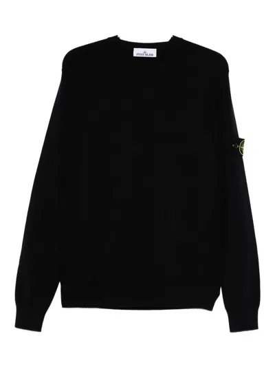 STONE ISLAND CREW NECK SWEATER WITH LOGO PATCH