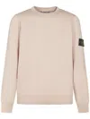 Stone Island Crew Neck Sweater With Logo Patch In Neutral