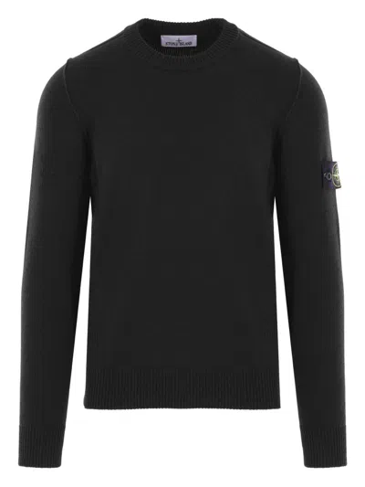 STONE ISLAND CREW NECK SWEATER WITH LOGO PATCH STONE ISLAND