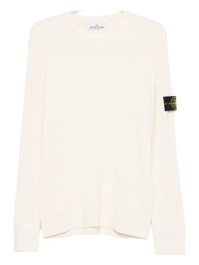 STONE ISLAND CREW NECK SWEATER WITH LOGO PATCH STONE ISLAND