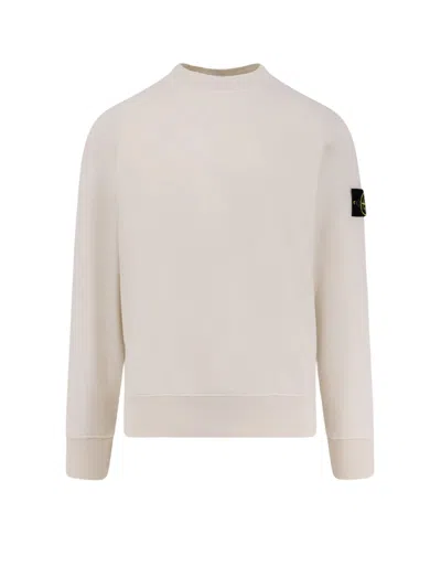 Stone Island Crew Neck Sweater With Logo In Neutral