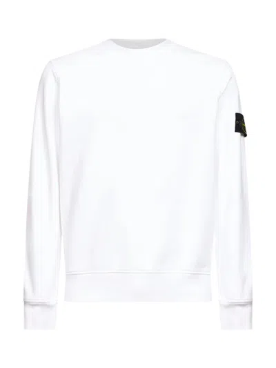 Stone Island Crew Neck Sweater With Logo In White