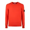 Stone Island Crew-neck Sweater With Reverse Stitch Details In Orange