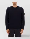 Stone Island Wool Round Neck Sweater In Black