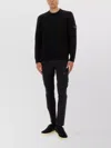 Stone Island Crew Neck Sweater With Ribbed Cuffs And Hem In Black