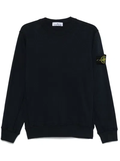 Stone Island Midnight Blue Wool Blend Sweater In Black
