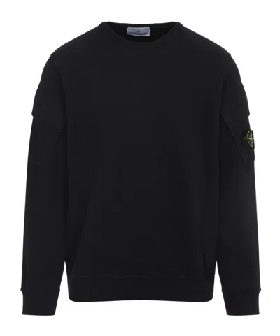 STONE ISLAND STONE ISLAND LOGO PATCH CREWNECK SWEATSHIRT