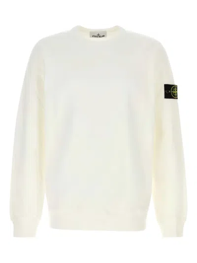 Stone Island Brushed Cotton Sweatshirt In Neutral