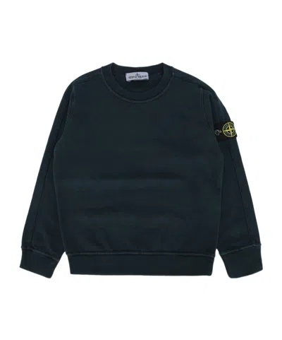 Stone Island Crew Neck Sweatshirt In Blue