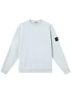 Stone Island Crewneck Sweatshirt In Fleece Cotton In Blue