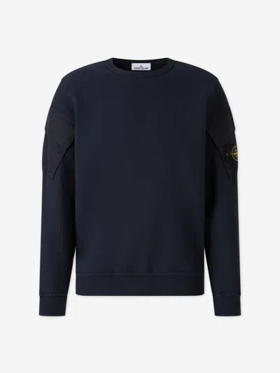 Stone Island Crew Neck Sweatshirt In Blue