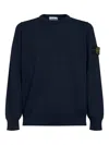 Stone Island Logo Badge Sweatshirt In Blue
