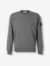Stone Island Compass Badge Cotton Sweatshirt In Gray