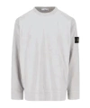 Stone Island Crewneck Sweatshirt With Raised Seams In Gray