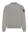 Stone Island Crew Neck Sweatshirt In Organic Brushed Cotton In Gray