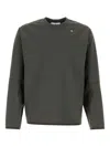 Stone Island Dark Grey Stretch Nylon Sweatshirt In Gray