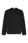 Stone Island Crew Neck Sweater Ribbed Cuffs In Black