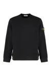 Stone Island Crew Neck Sweatshirt In Cotton Jersey In Black