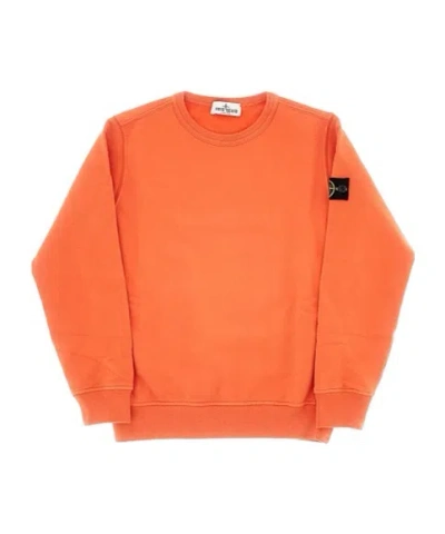 Stone Island Kids' Crew Neck Sweatshirt In Orange