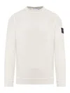Stone Island Classic Crew Neck Knit Sweater With Logo Patch In Animal Print