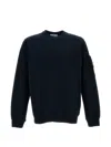Stone Island Crewneck Sweatshirt With Ribbed Detailing And Logo Patch In Black