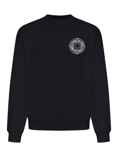 STONE ISLAND CREW NECK SWEATSHIRT WITH "OUTLINE COMPASS" PRINT