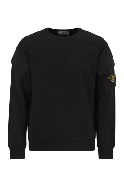 STONE ISLAND STONE ISLAND CREW-NECK SWEATSHIRT WITH SLEEVE POCKETS